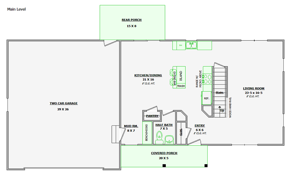 8 North Street, Mt. Sterling, IL New Home Floor Plan - First Floor