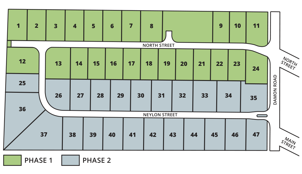 47 lot map at Neylon Farms in Mt. Sterling, IL