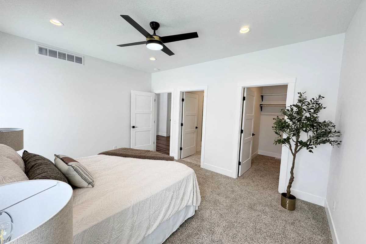 Bedroom with walk in closet
